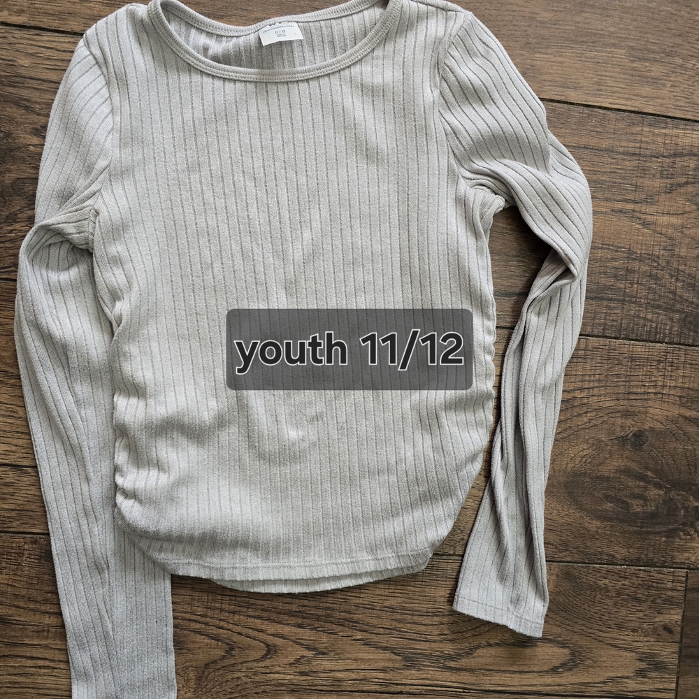 Youth Ribbed Long Sleeve Shirt - Gray